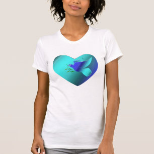 Camiseta La paloma azul del corazón del cielo