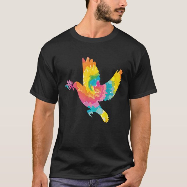 Camiseta La paloma de la paz colorida (Anverso)