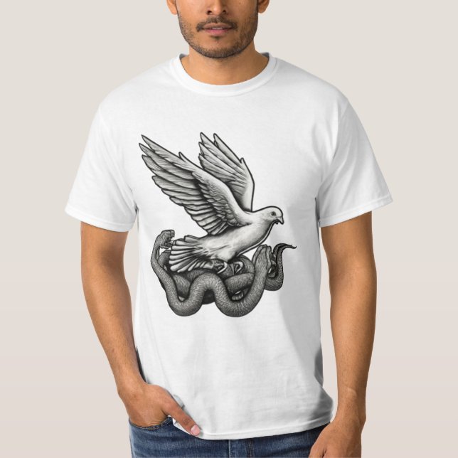 Camiseta La paloma del vuelo de la libertad surge del tatua (Anverso)