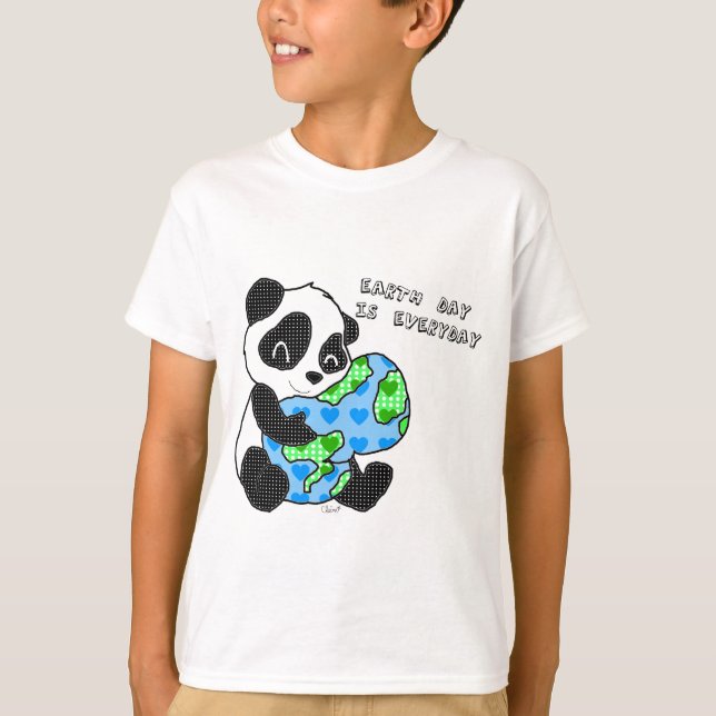 Camiseta La panda abraza la tierra/earthday (Anverso)