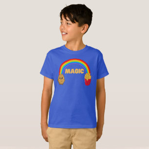 Camiseta La papa se transforma en chips con un arco iris