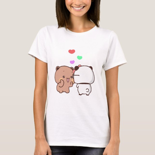 Camiseta La pareja de osos pandas, los abrazos de los bubu  (Anverso)