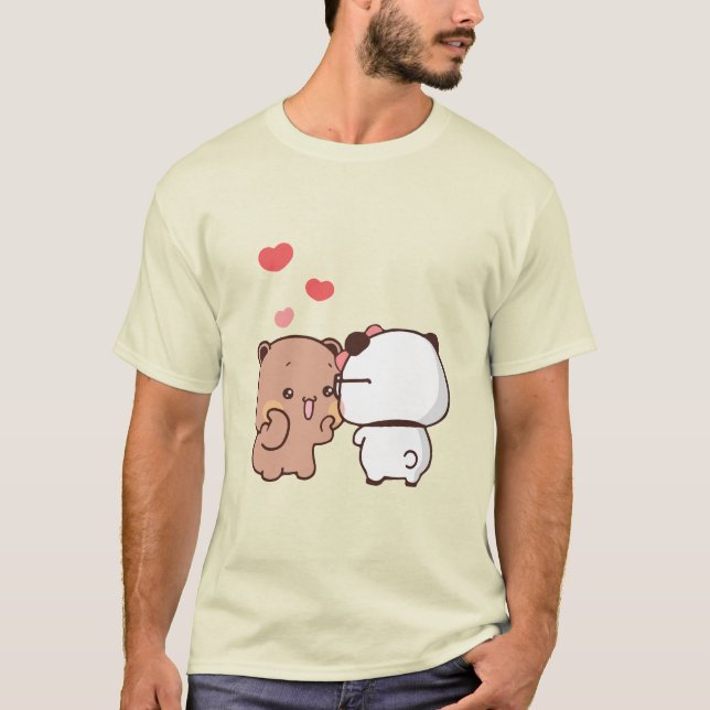 Camiseta La pareja de osos pandas, los abrazos de los bubu  (Anverso)