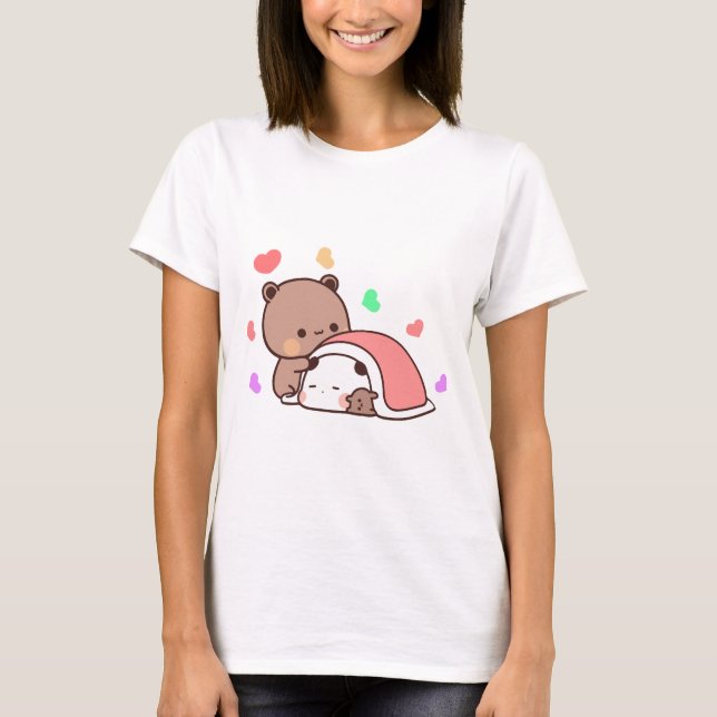 Camiseta La pareja de osos pandas, los abrazos de los bubu  (Anverso)