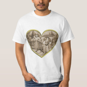Camiseta La pareja de Romance Vintage, el hombre y la mujer