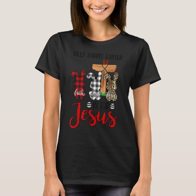 Camiseta La Pascua De La Pascua Del Rabbit Silly De Leopard (Anverso)
