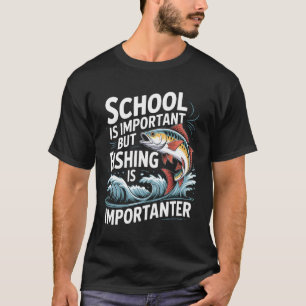 Camiseta La pasión por la pesca supera a la escuela cualqui