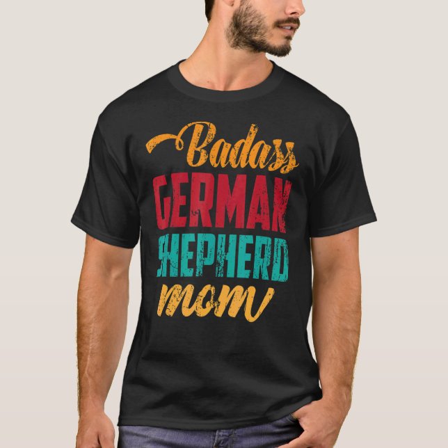 Camiseta La pastora alemana Mascota dueña de perro Retro Ge (Anverso)