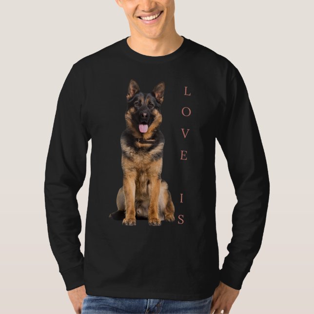 Camiseta La pastora alemana Shepard Dog Mom Dad Love Mascot (Anverso)