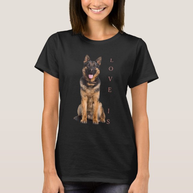 Camiseta La pastora alemana Shepard Dog Mom Dad Love Mascot (Anverso)