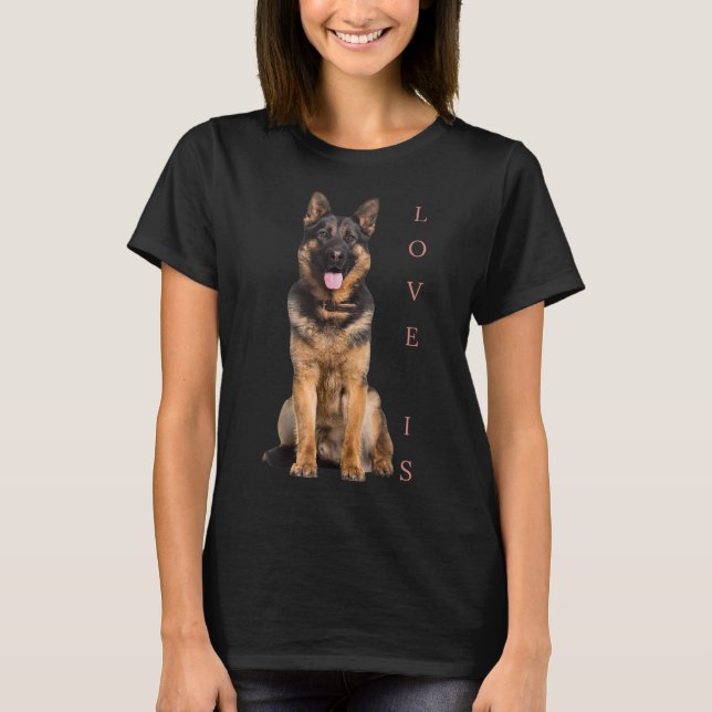 Camiseta La pastora alemana Shepard Dog Mom Dad Love Mascot (Anverso)