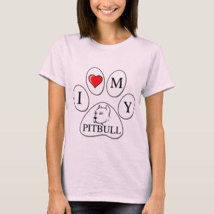 Camiseta La PATA - corazón de I mi pitbull - perro del amo