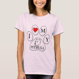 Camiseta La PATA - corazón de I mi pitbull - perro del amor