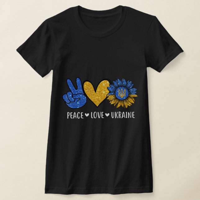 Camiseta La paz ama a Ucrania la paz con bandera ucraniana (Distribución)