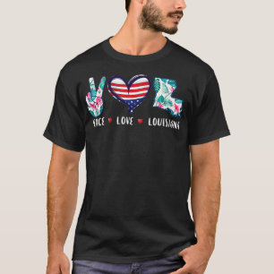 Camiseta La paz ama los recuerdos de Louisiana para hombres