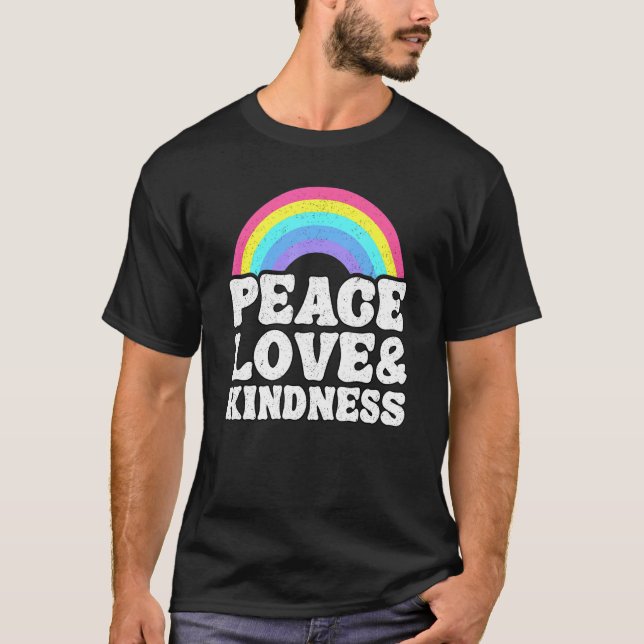 Camiseta La paz arcoiris contra el acoso, amor por la paz y (Anverso)