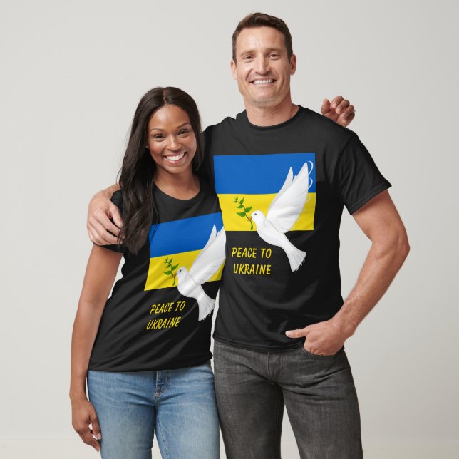 Camiseta La paz con Ucrania bandera de Ucrania símbolo de p (Unisexo)