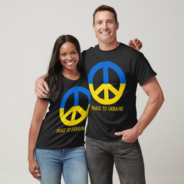Camiseta La paz con Ucrania Bandera símbolo de la paz Unise (Unisexo)