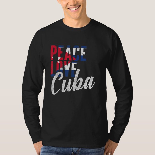 Camiseta La paz cubana ama a Cuba mujeres Bandera cubana (Anverso)