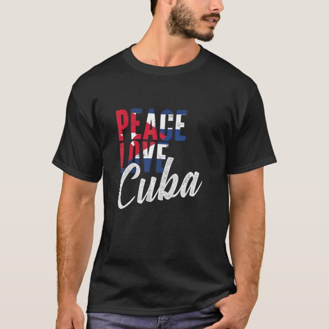 Camiseta La paz cubana ama a Cuba mujeres Bandera cubana (Anverso)