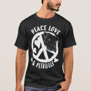 Camiseta La Paz Cuta Ama Amp Pitbulls Hombres Y Mujeres - N