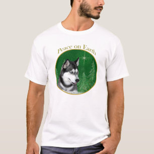 Camiseta La paz del Husky Siberiano (negro)