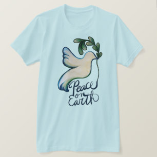 Camiseta La paz en la tierra paloma de la esperanza arte pa
