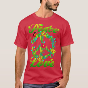 Camiseta La paz es amor Hippie Signo de paz