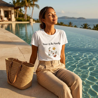 Camiseta La paz es la prioridad Boho Botánico Mujer