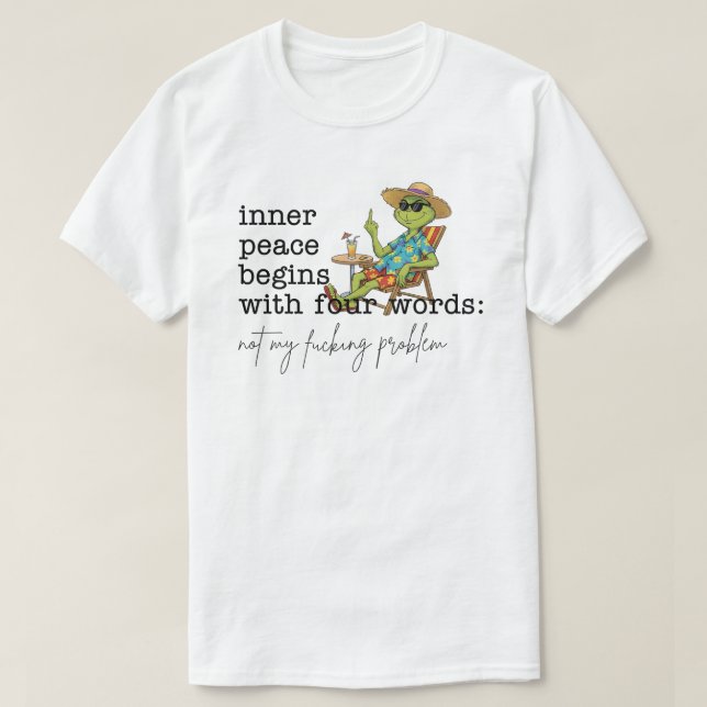 Camiseta La paz interior comienza con cuatro palabras verde (Diseño del anverso)