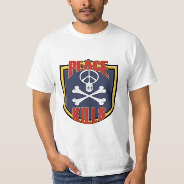 Camiseta La paz mata al remiendo militar (Anverso)