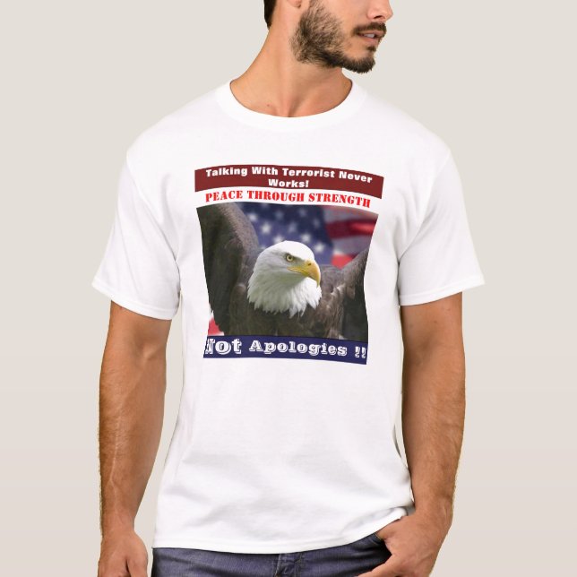 Camiseta La paz mediante la fuerza (Anverso)