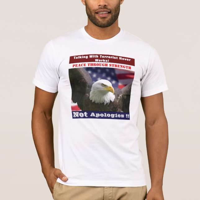 Camiseta La paz mediante la fuerza (Anverso)
