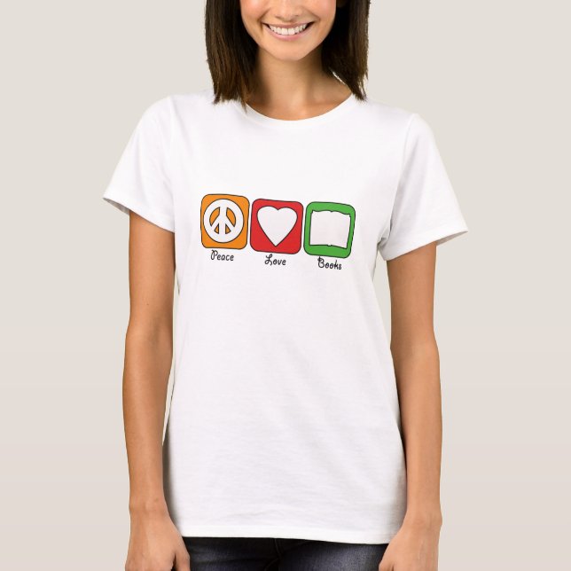 Camiseta La paz retra, amor, reserva a mujeres (de la (Anverso)