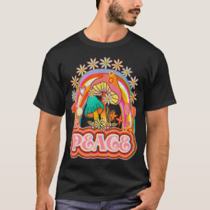 Camiseta La paz sigue siendo trippy Hippie Rainbow Mushroom