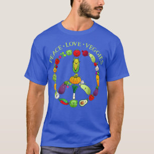 Camiseta La paz vegetariana divertida amor Vegetarios Vegan