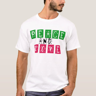 Camiseta La paz y el amor retro San Valentín