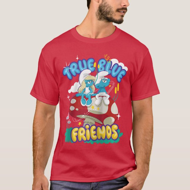 Camiseta La película de Los Pitufos Azules Amigos Pitufina  (Anverso)