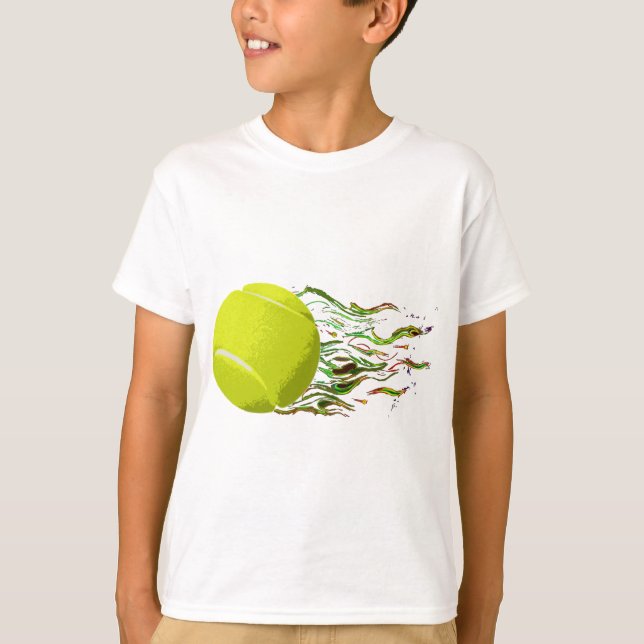 Camiseta La pelota de tenis flamea el US Open artístico (Anverso)