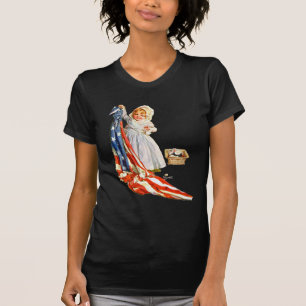 Camiseta La pequeña Betsy Ross y la bandera de Estados Unid