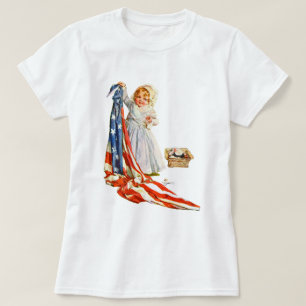 Camiseta La pequeña Betsy Ross y la bandera de Estados Unid