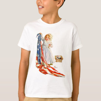 Camiseta La pequeña Betsy Ross y la bandera de Estados Unid