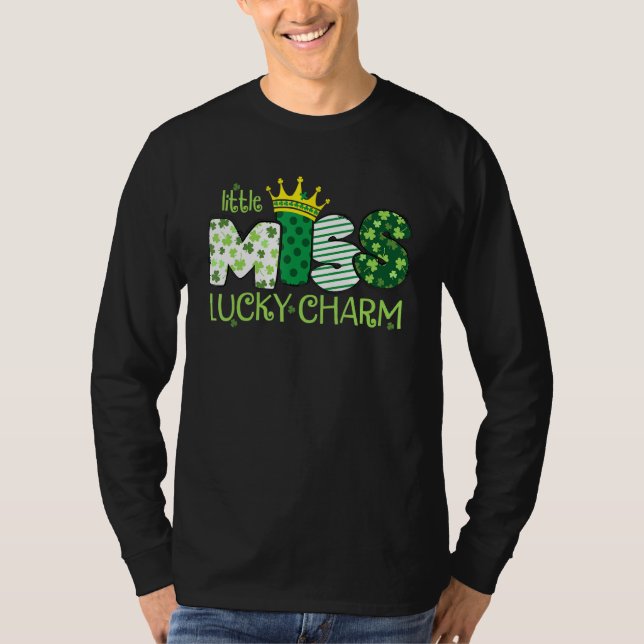 Camiseta La pequeña Miss Lucky Charm Shamrock C St Patricks (Anverso)