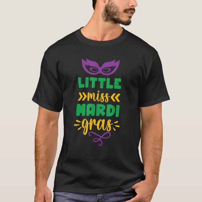 Camiseta La Pequeña Miss Mardi Gras Divertida Mardi Gras Fi (Anverso)
