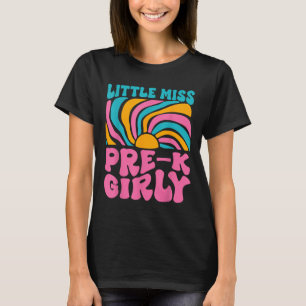 Camiseta La pequeña Miss Pre-k Girly Retro De Vuelta Al Pre