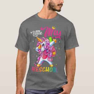 Camiseta La pequeña Miss Prescología Dabbing Unicorn De Vue
