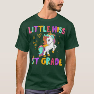Camiseta La Pequeña Miss Unicornio De 1º Grado Cuta Primer