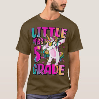 Camiseta La pequeña Miss Unicornio De 5º Grado De Vuelta A