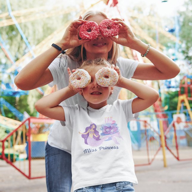Camiseta La pequeña princesa de sirena Bonito personalizada (Subido por el creador)