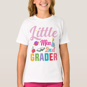 Camiseta la pequeña señorita de 2º grado chicas primer día